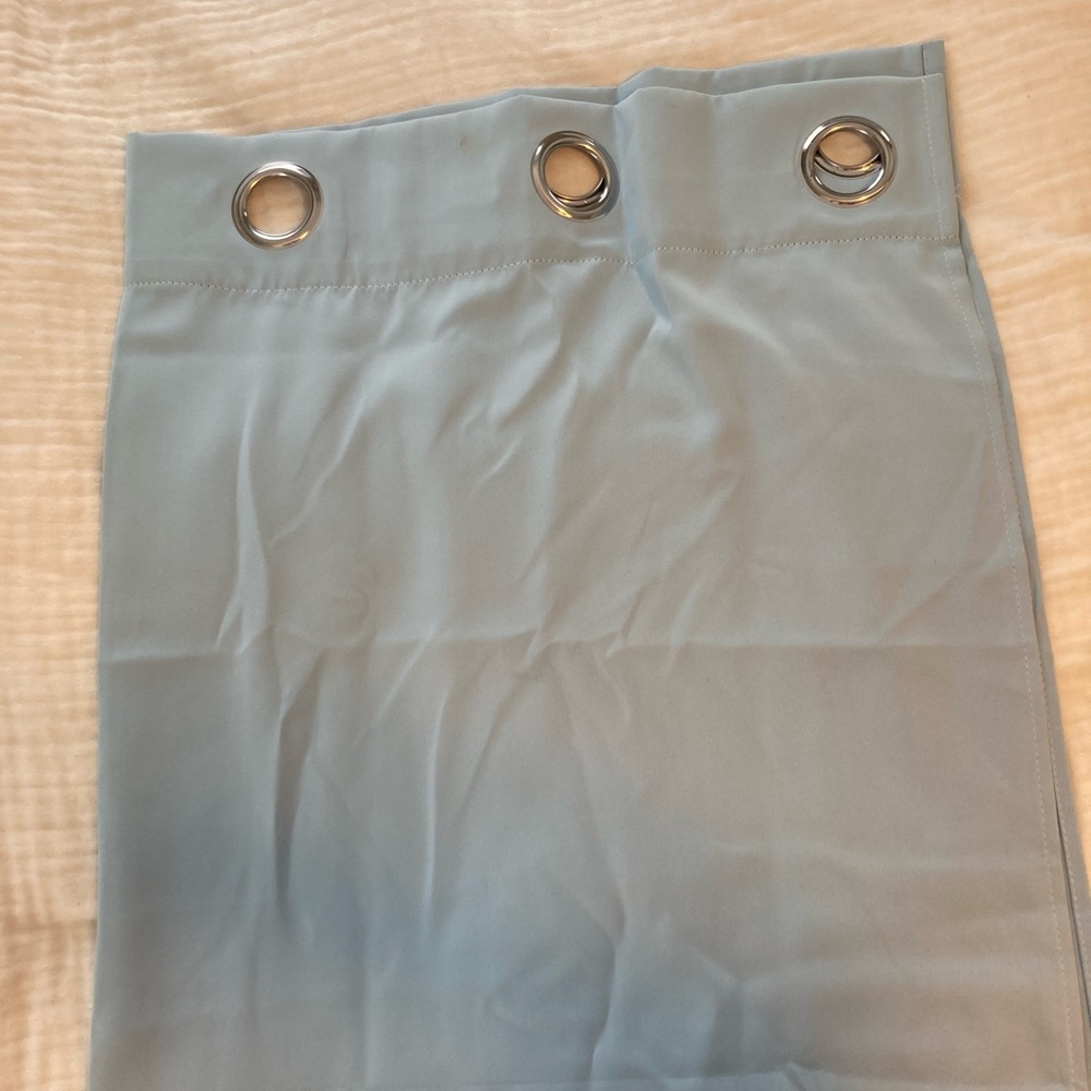 Light Blue Grommet Curtains - Picture 2 of 4